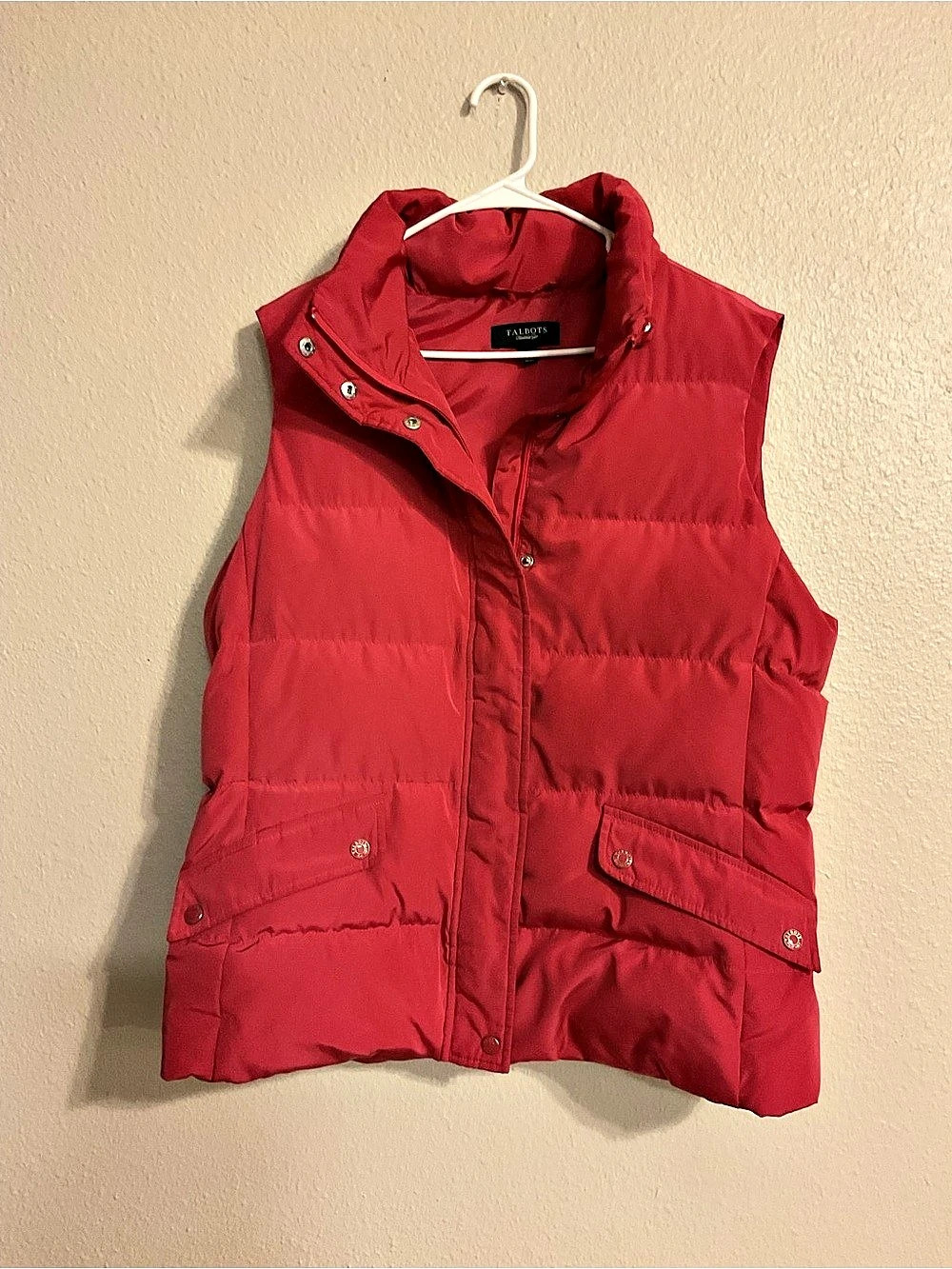 Talbots Quilted Puffer Vest Red Size Large